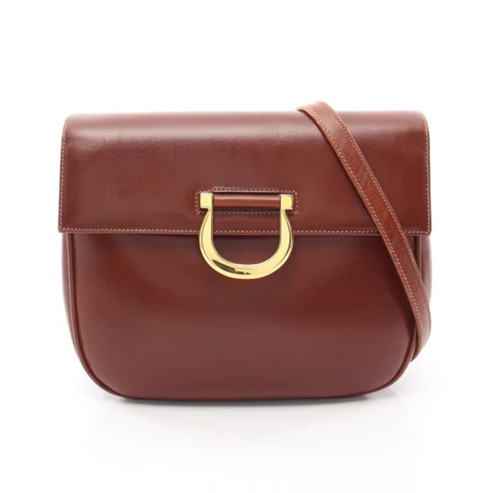 Salvatore Ferragamo Ganichini Shoulder Bag Leather Brown